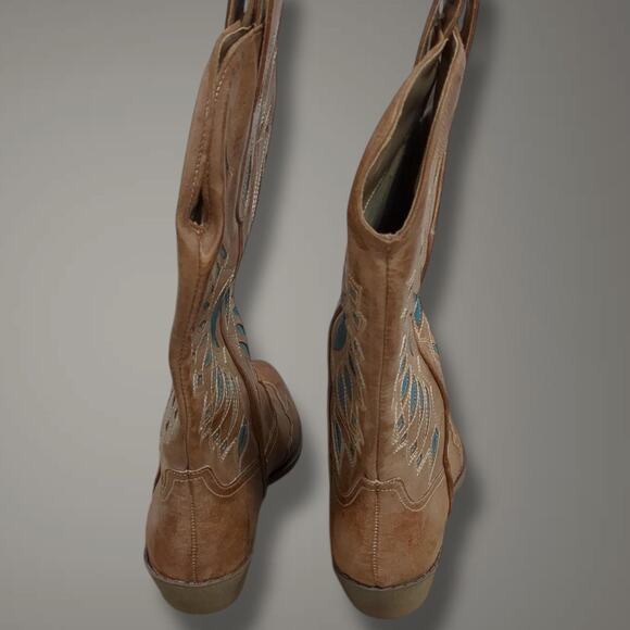 9M NIB MATISSE  Bandera Tan Turquoise Western Boots - Picture 7 of 9